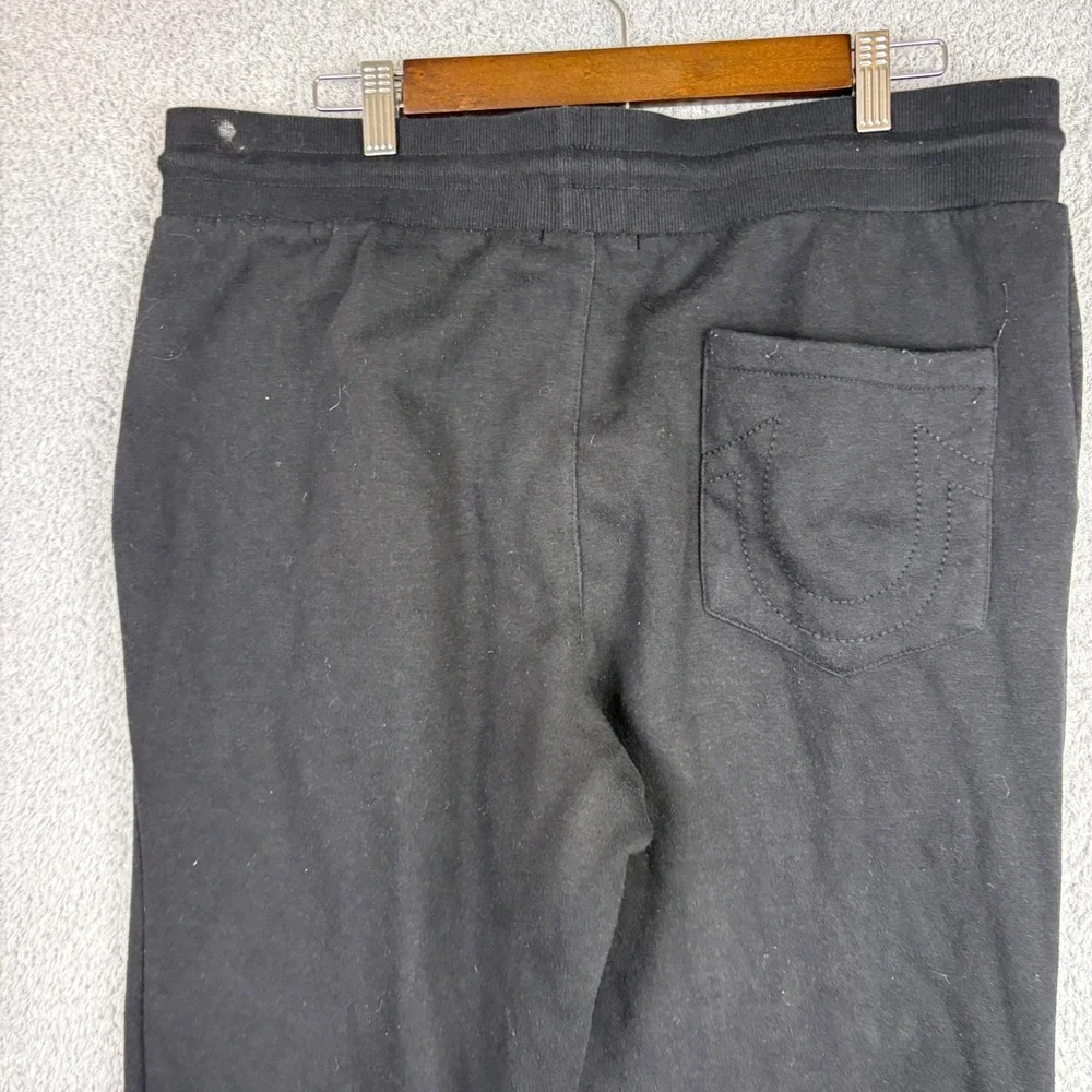 True Religion Sweatpants Men Large Black Horseshoe Fleece Streetwear Y2K Joggers